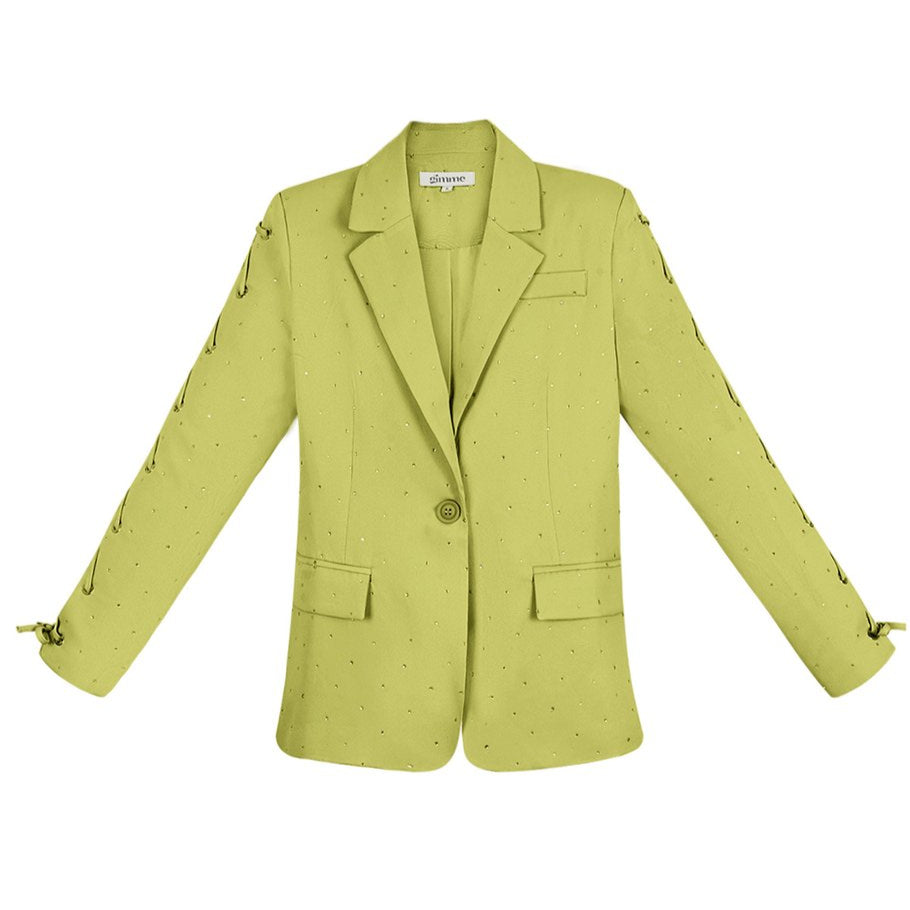 blazer-met-steentjes-en-veters-groen