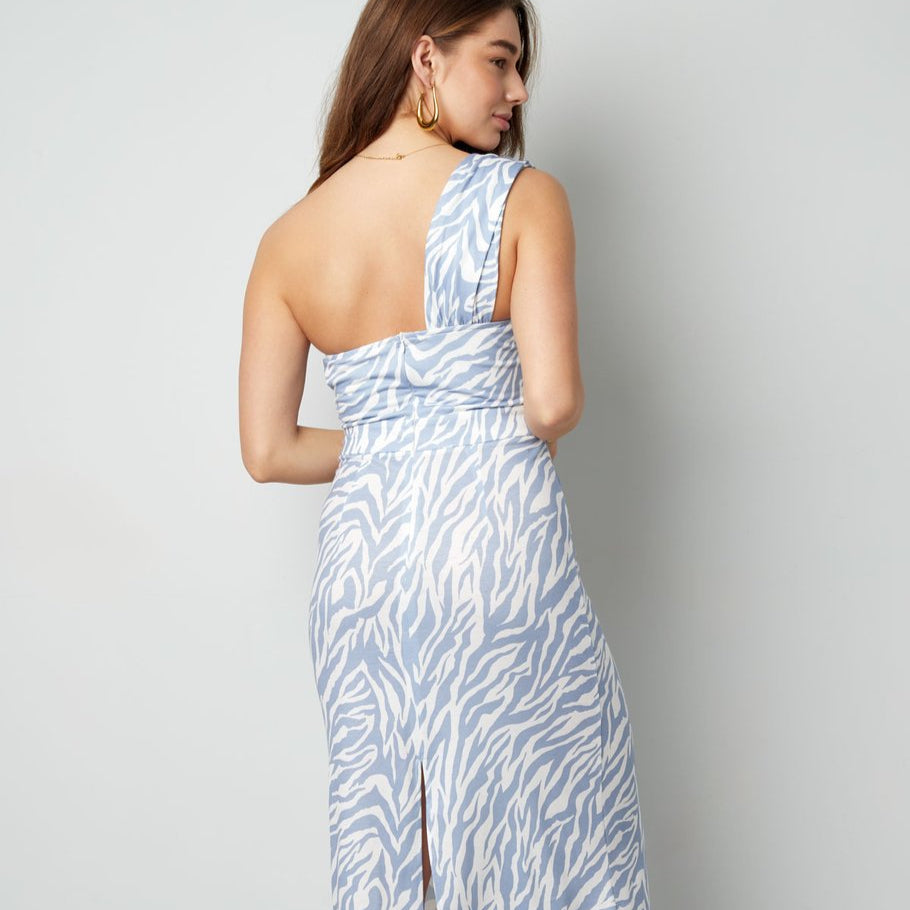 lange-jurk-zebra-blauw